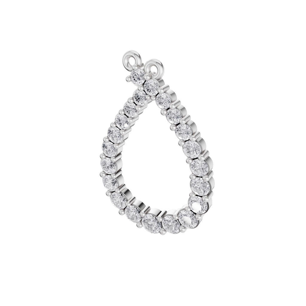 Aarinya Teardrop Pave Lab Grown Diamond Pendant, The Pear Open-Halo Diamond Pendant