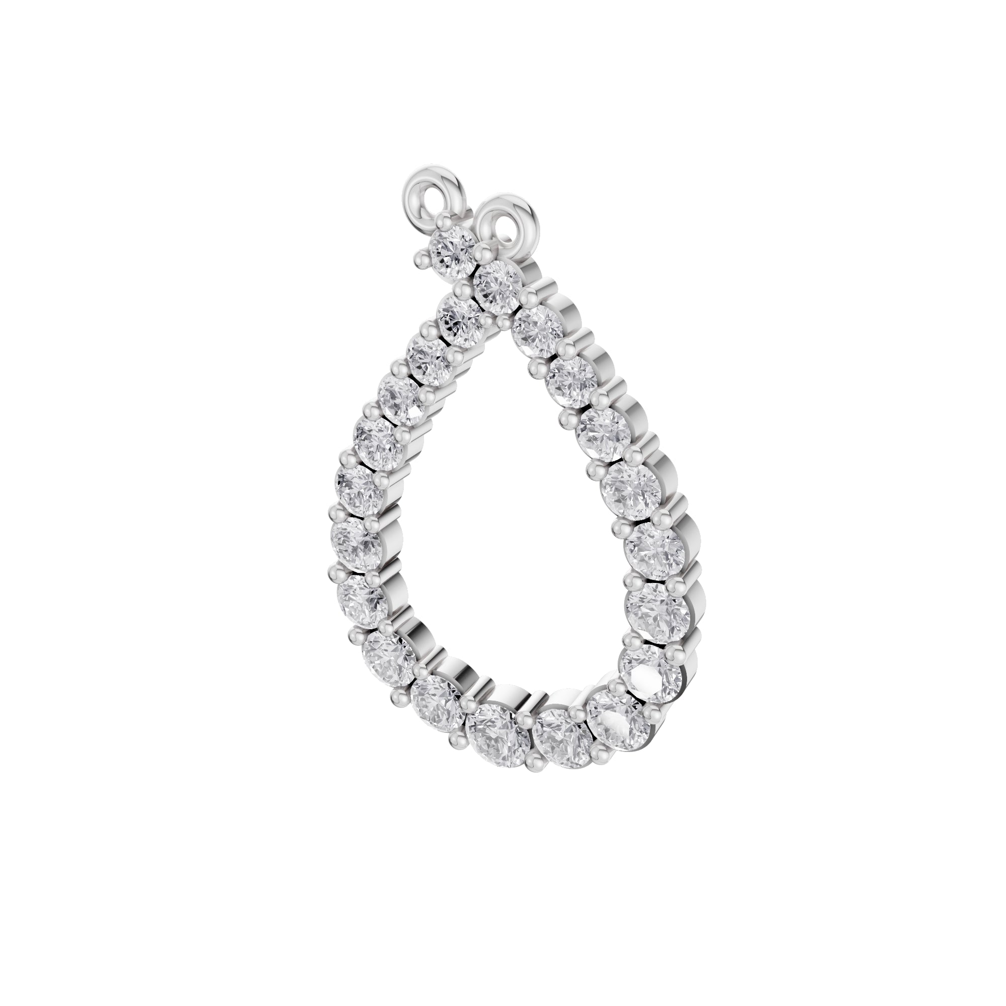Aarinya Teardrop Pave Lab Grown Diamond Pendant, The Pear Open-Halo Diamond Pendant