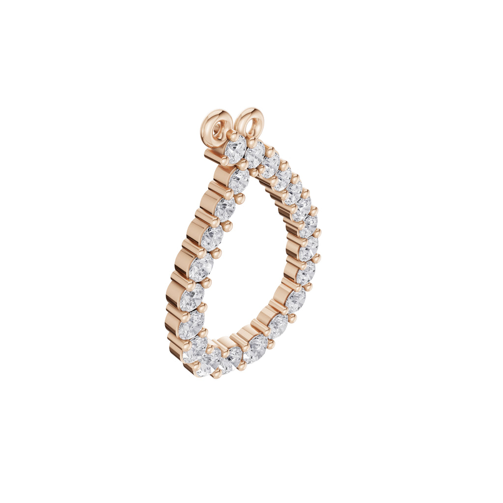 Aarinya Teardrop Pave Lab Grown Diamond Pendant, The Pear Open-Halo Diamond Pendant