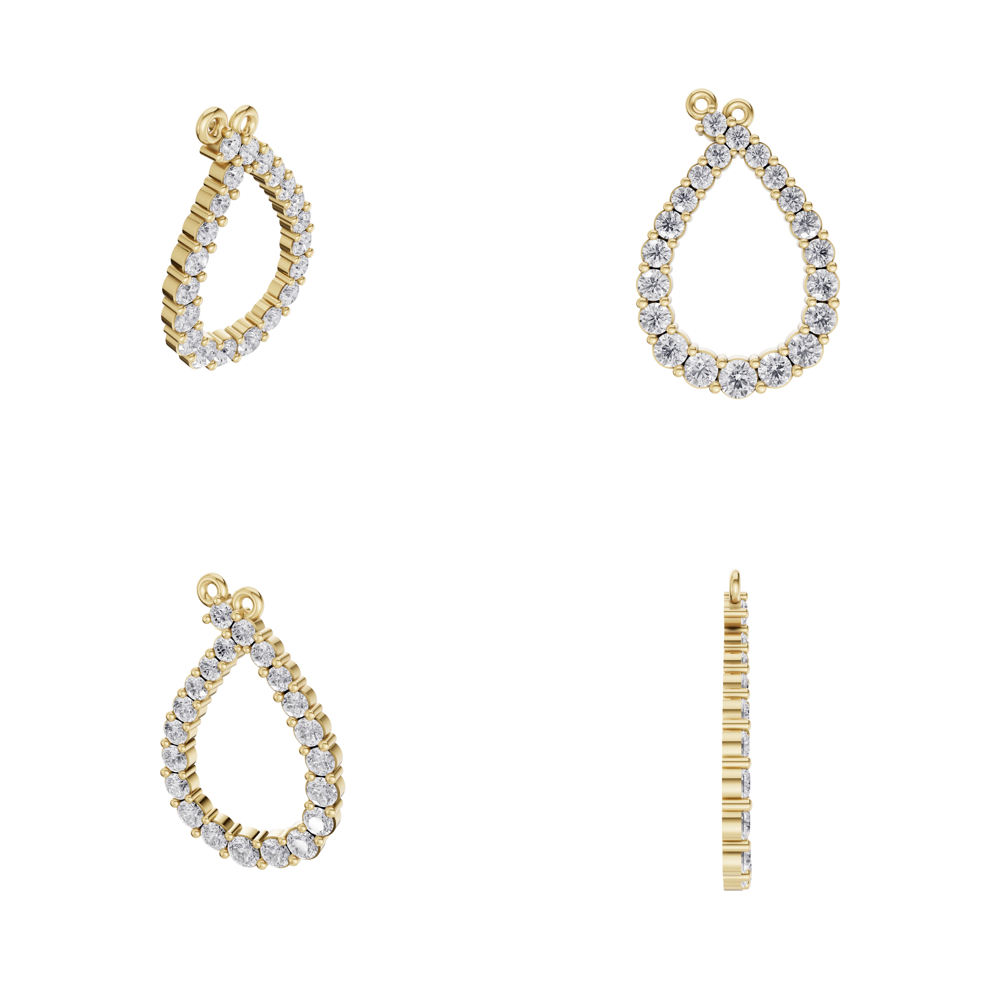 Aarinya Teardrop Pave Lab Grown Diamond Pendant, The Pear Open-Halo Diamond Pendant