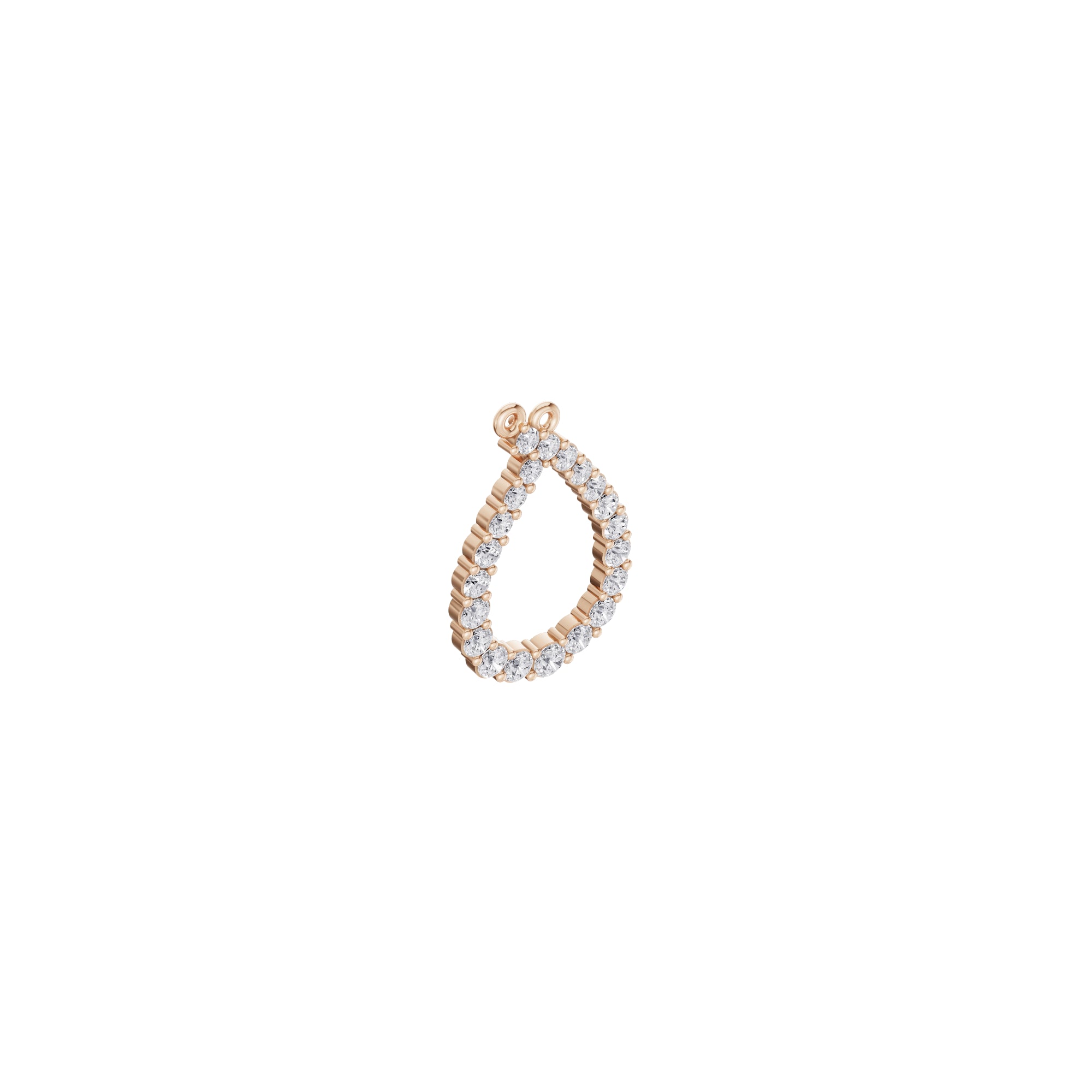 Aarinya Teardrop Pave Lab Grown Diamond Pendant, The Pear Open-Halo Diamond Pendant