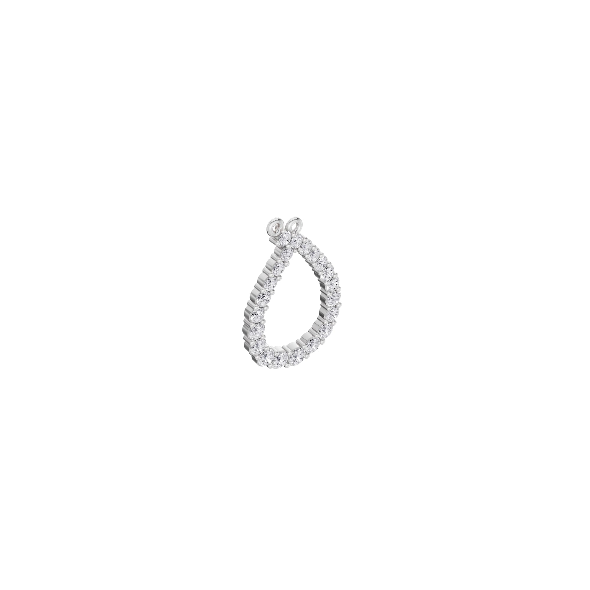 Aarinya Teardrop Pave Lab Grown Diamond Pendant, The Pear Open-Halo Diamond Pendant