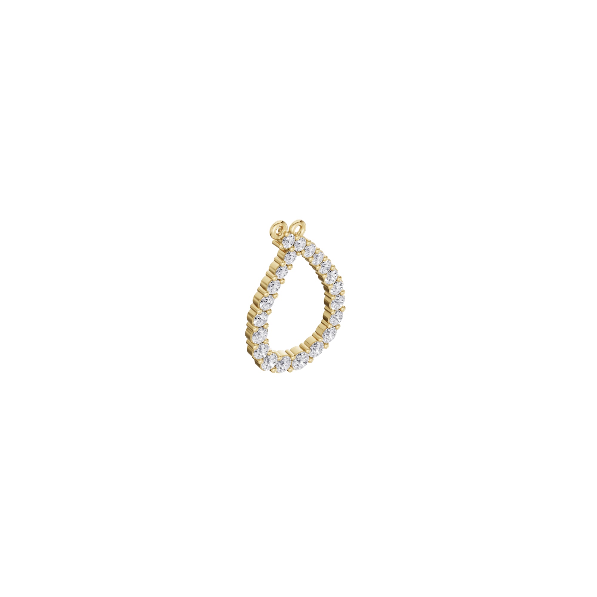 Aarinya Teardrop Pave Lab Grown Diamond Pendant, The Pear Open-Halo Diamond Pendant