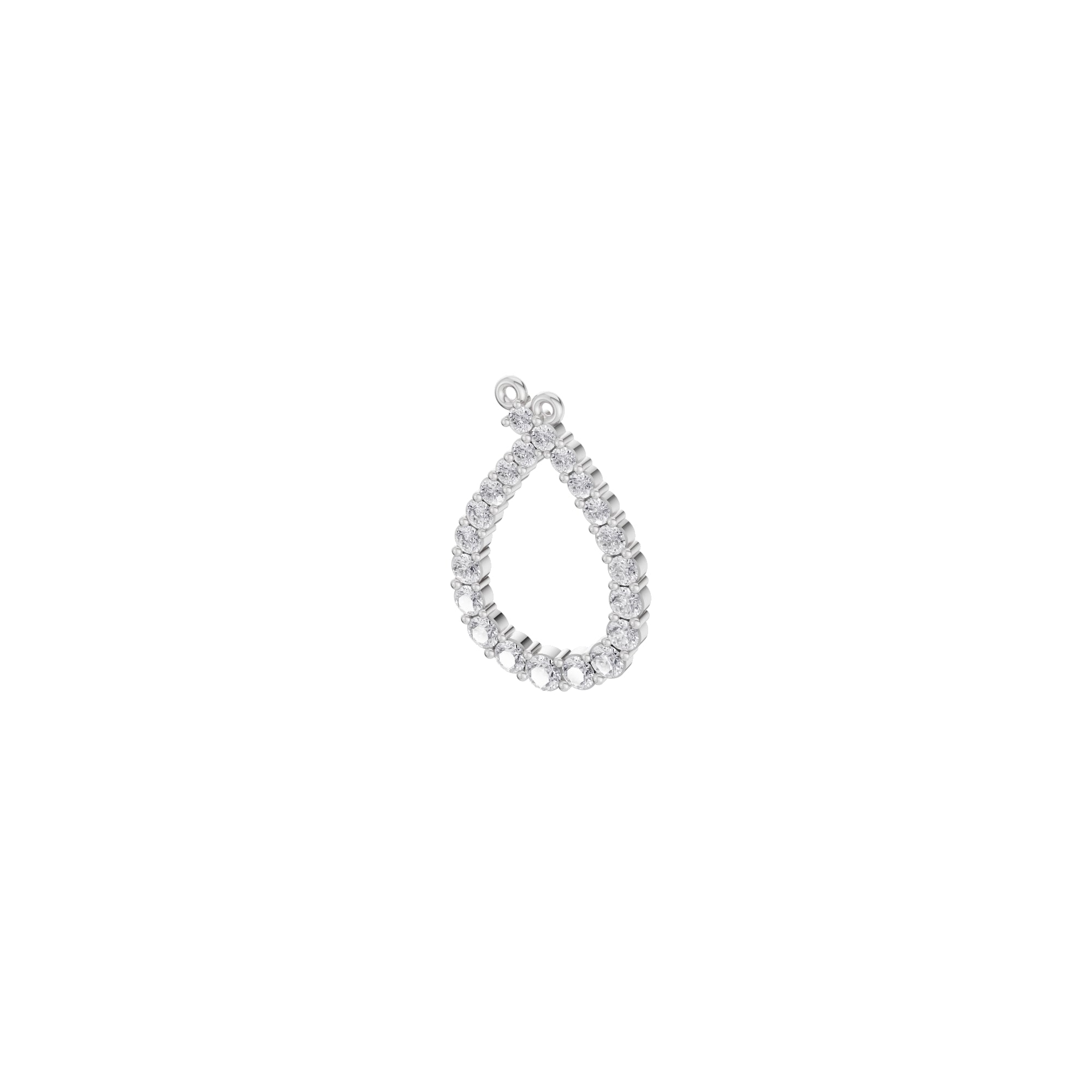 Aarinya Teardrop Pave Lab Grown Diamond Pendant, The Pear Open-Halo Diamond Pendant