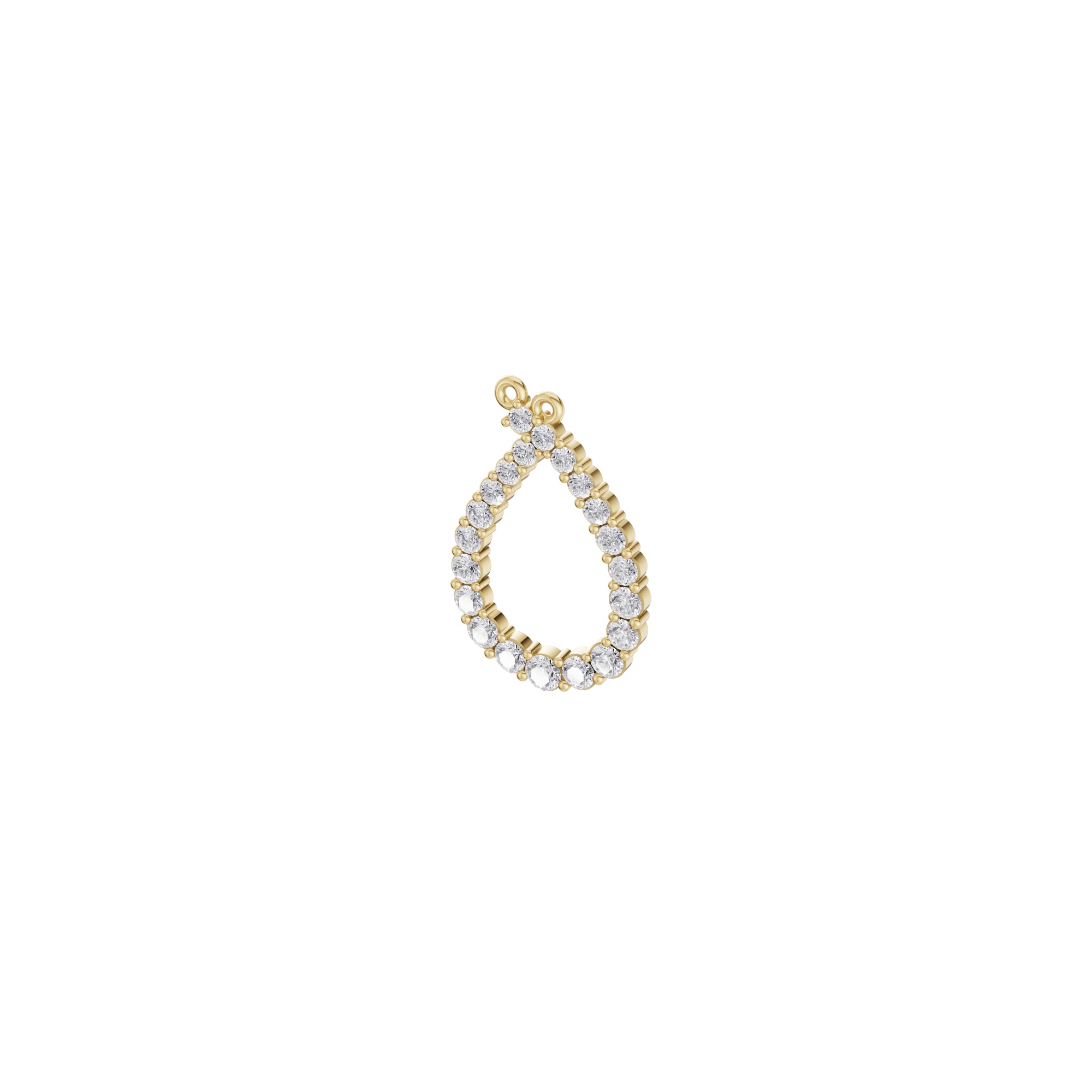 Aarinya Teardrop Pave Lab Grown Diamond Pendant, The Pear Open-Halo Diamond Pendant