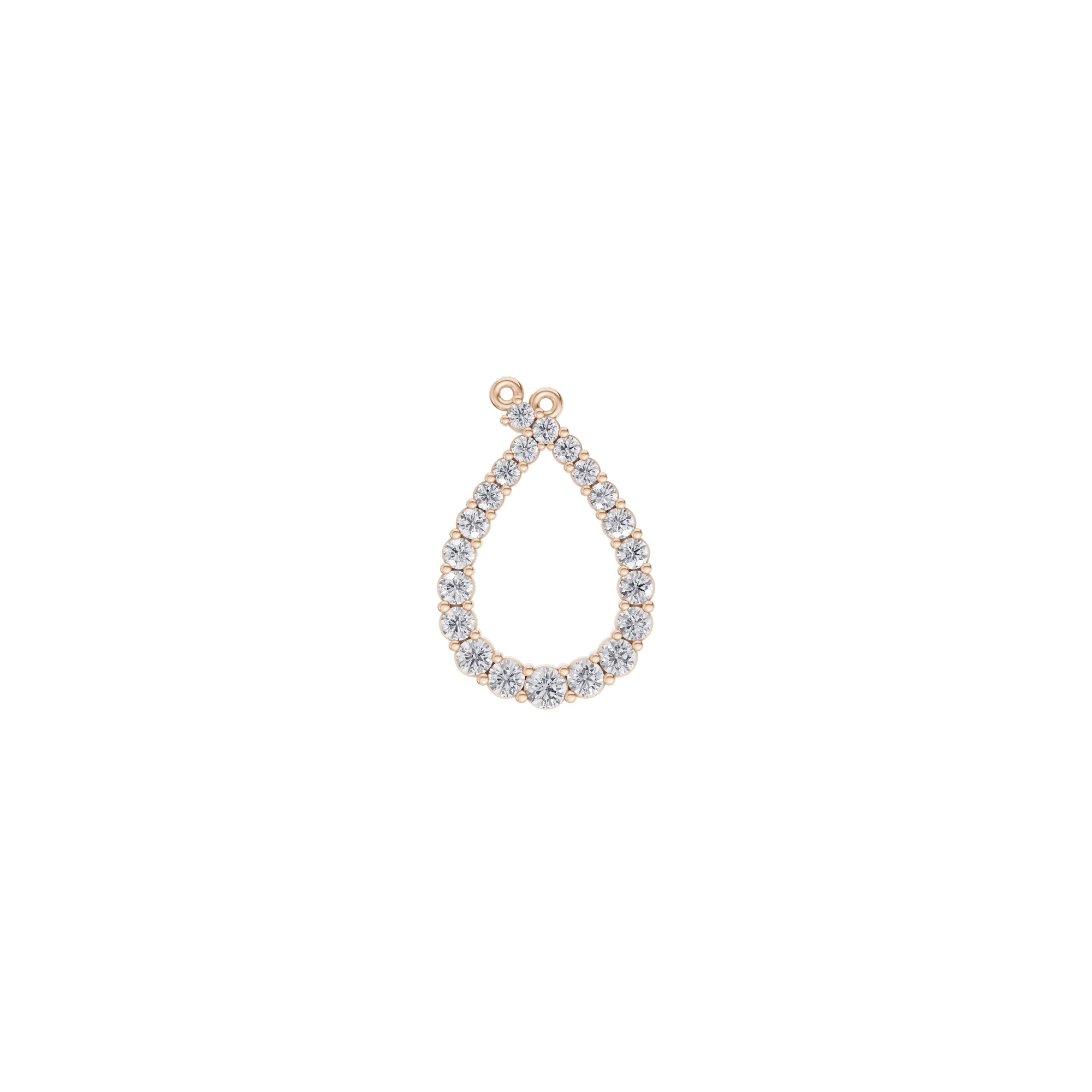 Aarinya Teardrop Pave Lab Grown Diamond Pendant, The Pear Open-Halo Diamond Pendant