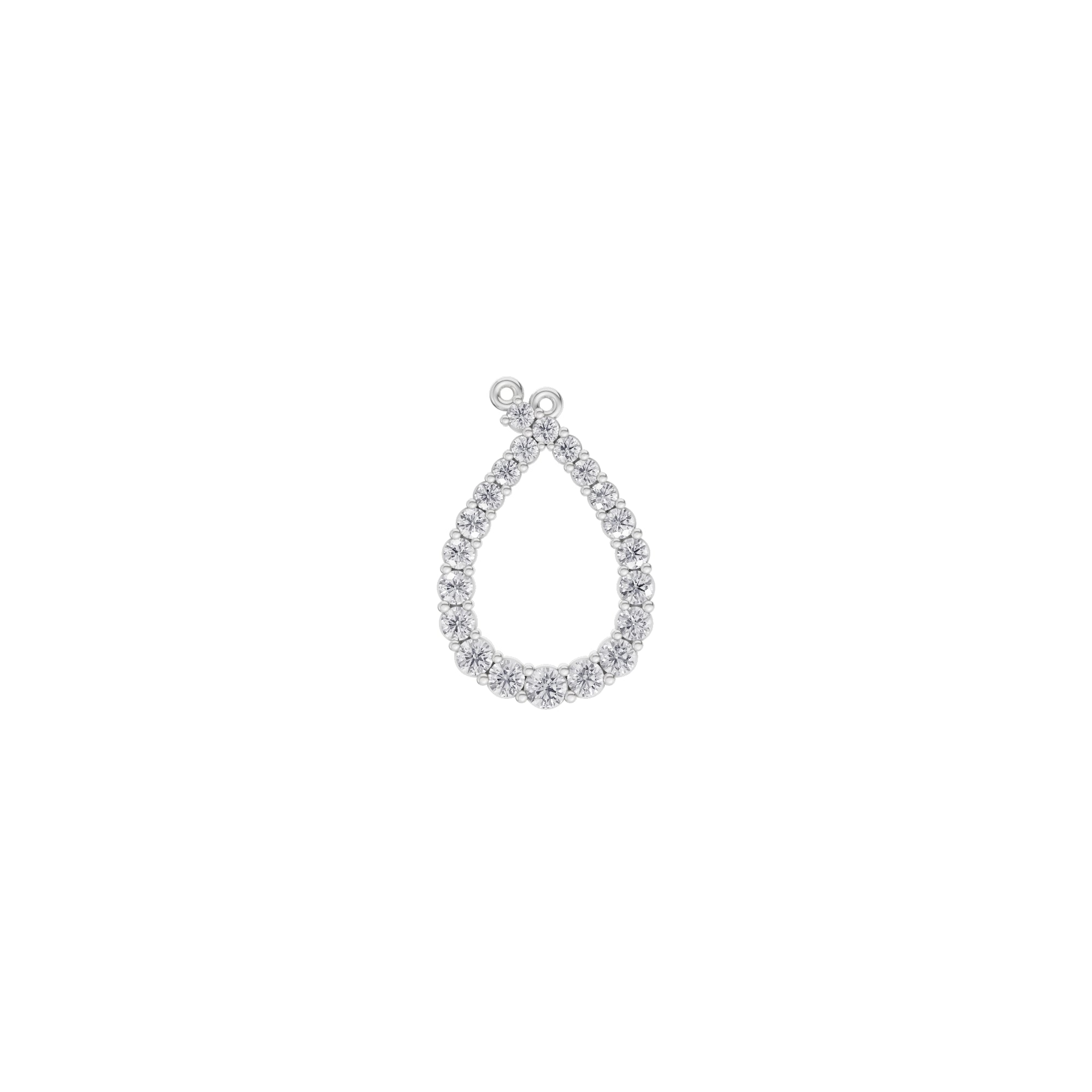 Aarinya Teardrop Pave Lab Grown Diamond Pendant, The Pear Open-Halo Diamond Pendant