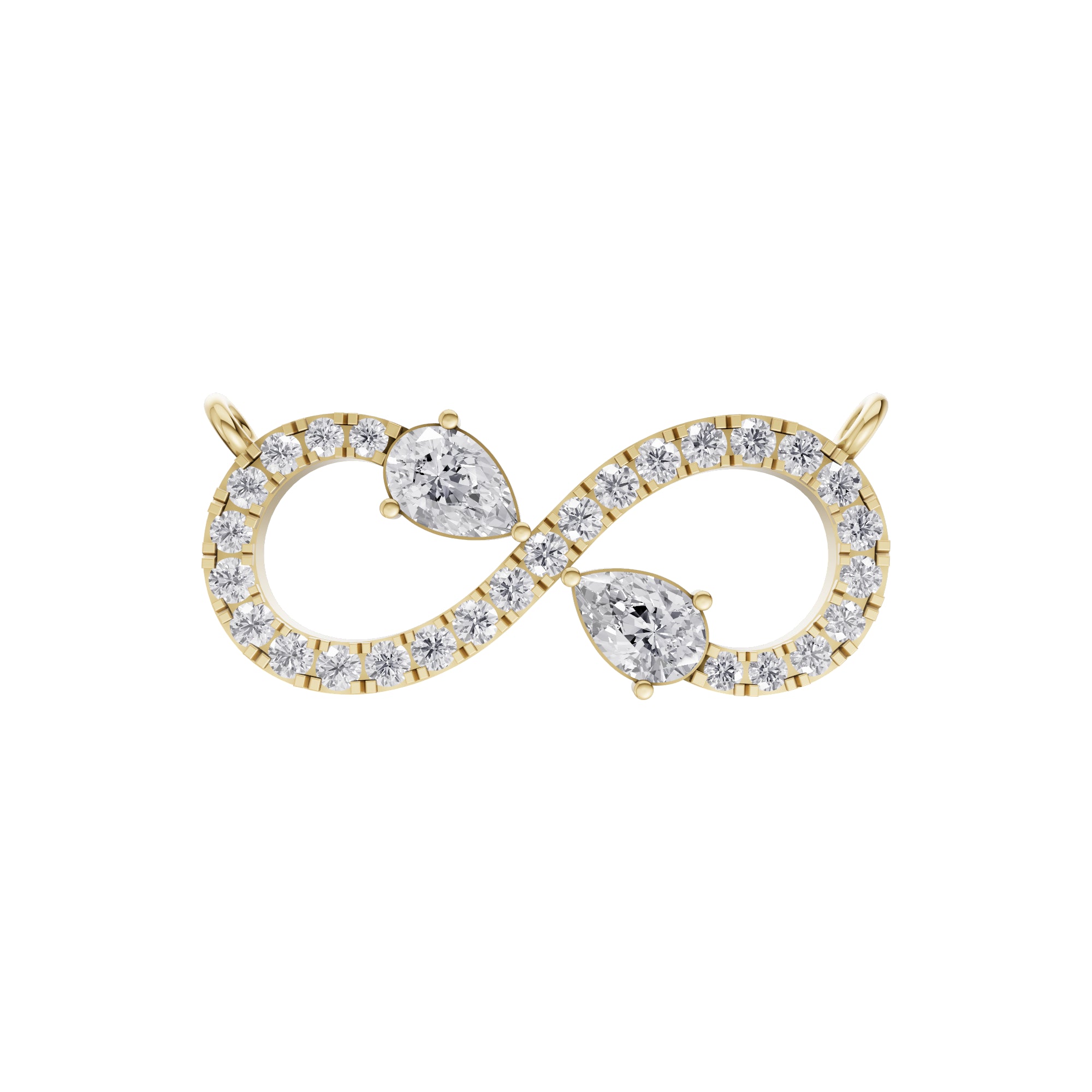Aarinya Eternal Pear Pave Infinity Diamond Pendant Centerpiece