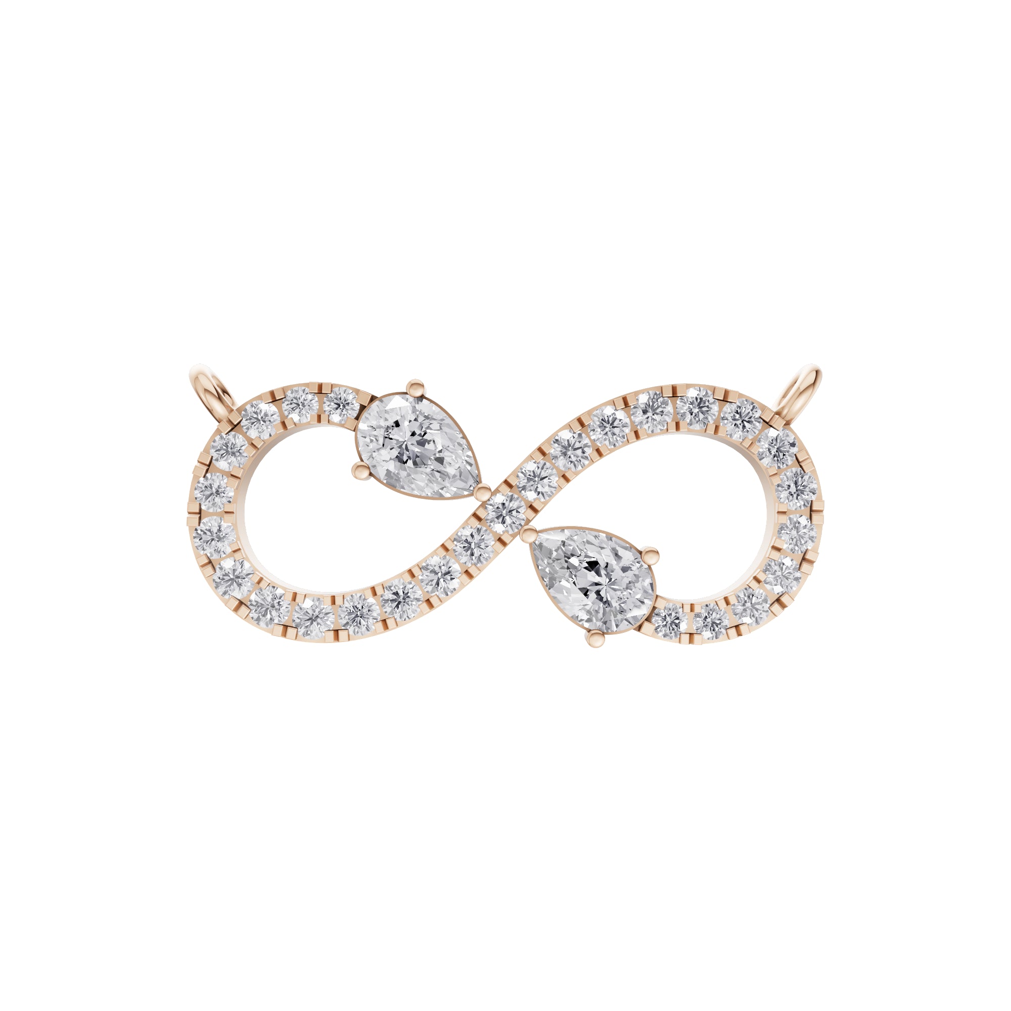 Aarinya Eternal Pear Pave Infinity Diamond Pendant Centerpiece