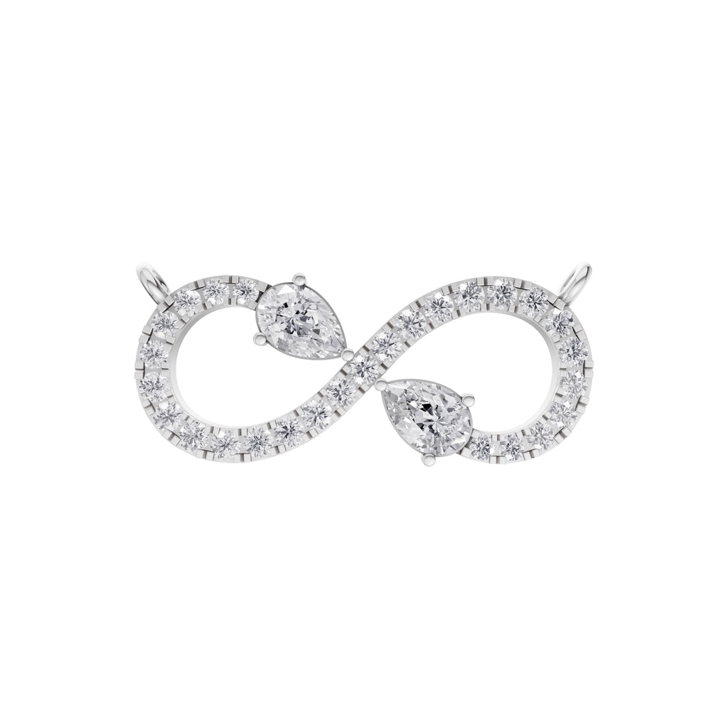 Aarinya Pear Accent Infinity Diamond Pendant, The Eternal Pear Pave Infinity Diamond Pendant Centerpiece