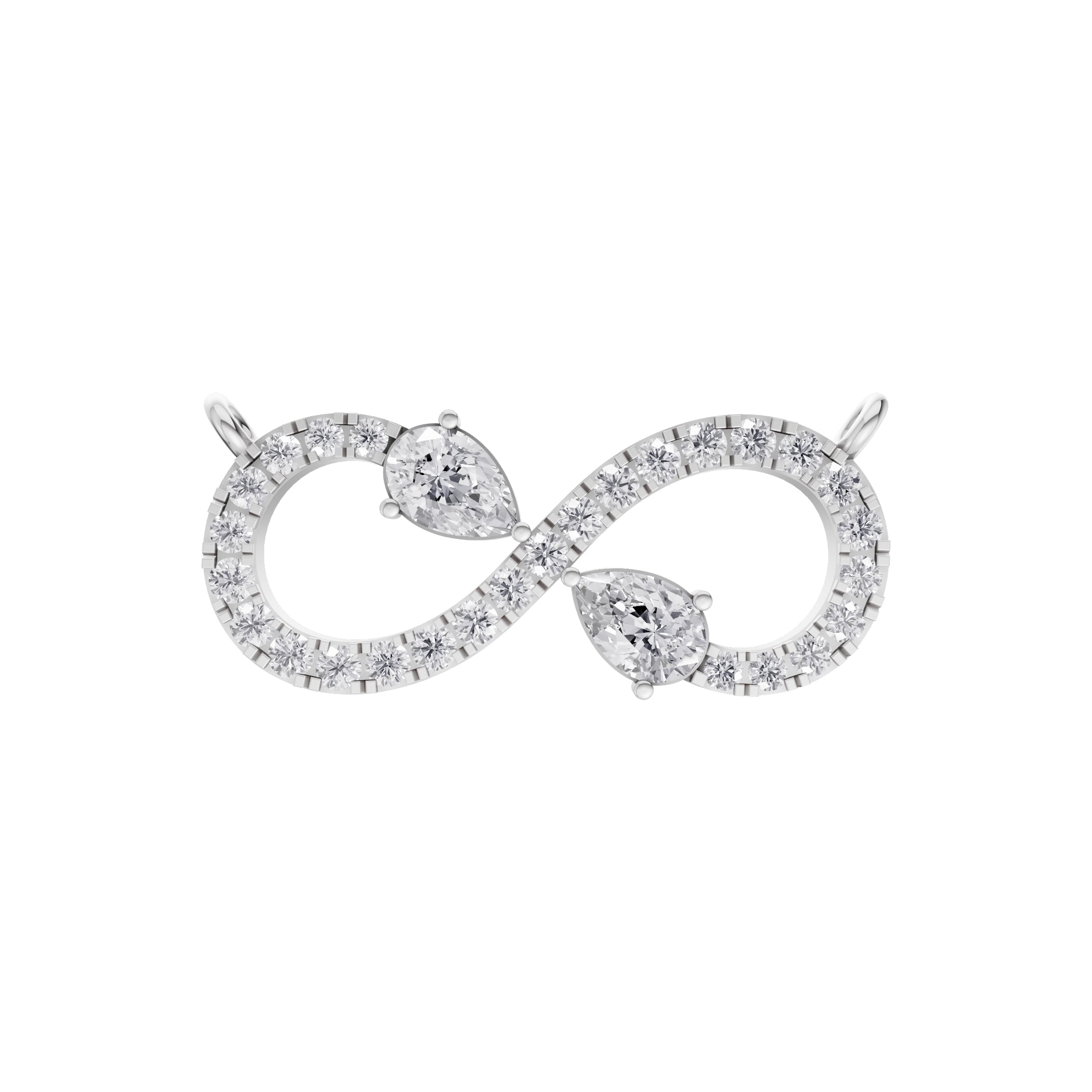 Aarinya Pear Accent Infinity Diamond Pendant, The Eternal Pear Pave Infinity Diamond Pendant Centerpiece