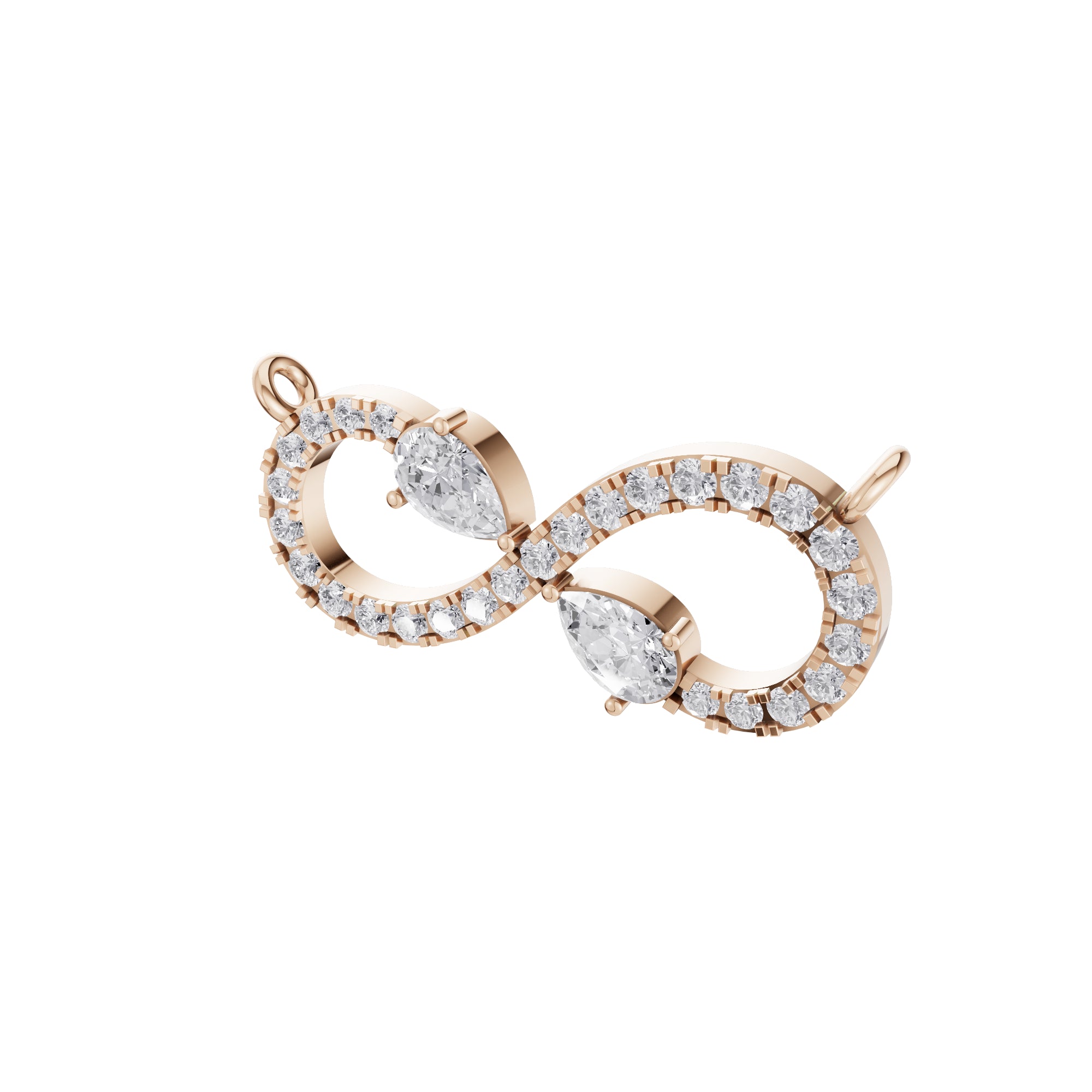 Aarinya Pear Accent Infinity Diamond Pendant, The Eternal Pear Pave Infinity Diamond Pendant Centerpiece