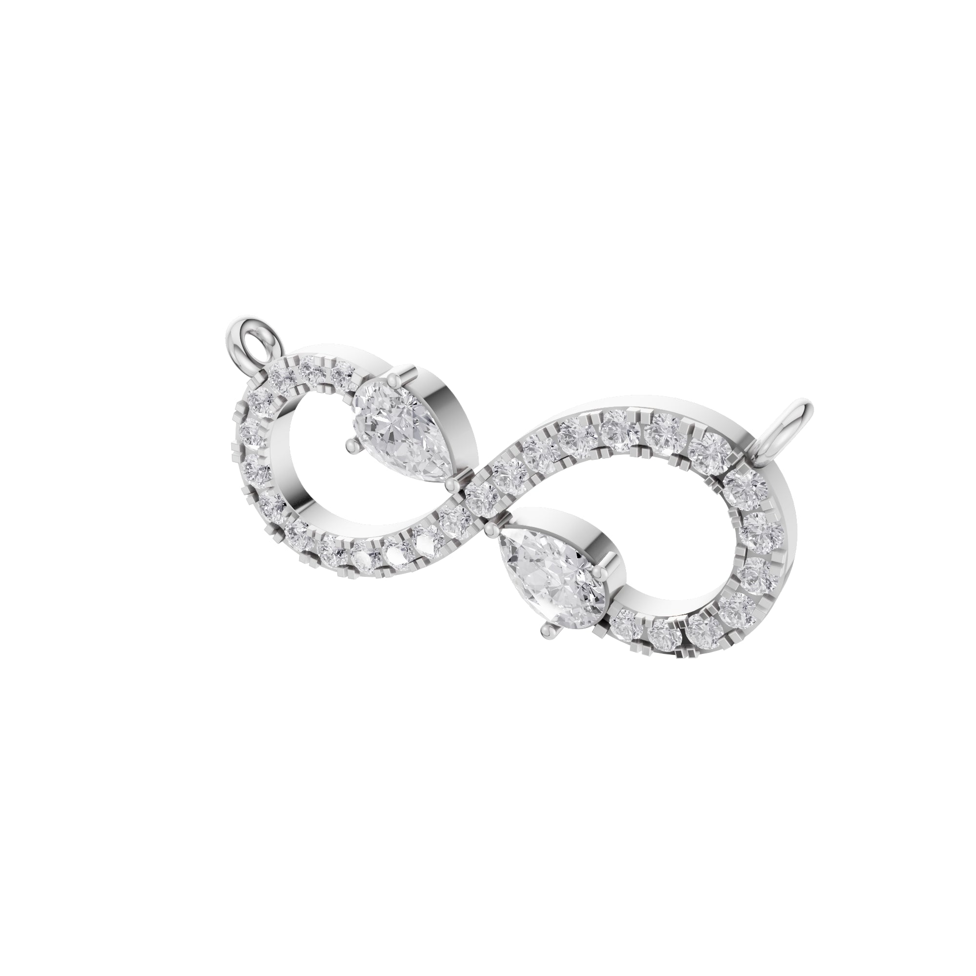 Aarinya Eternal Pear Pave Infinity Diamond Pendant Centerpiece