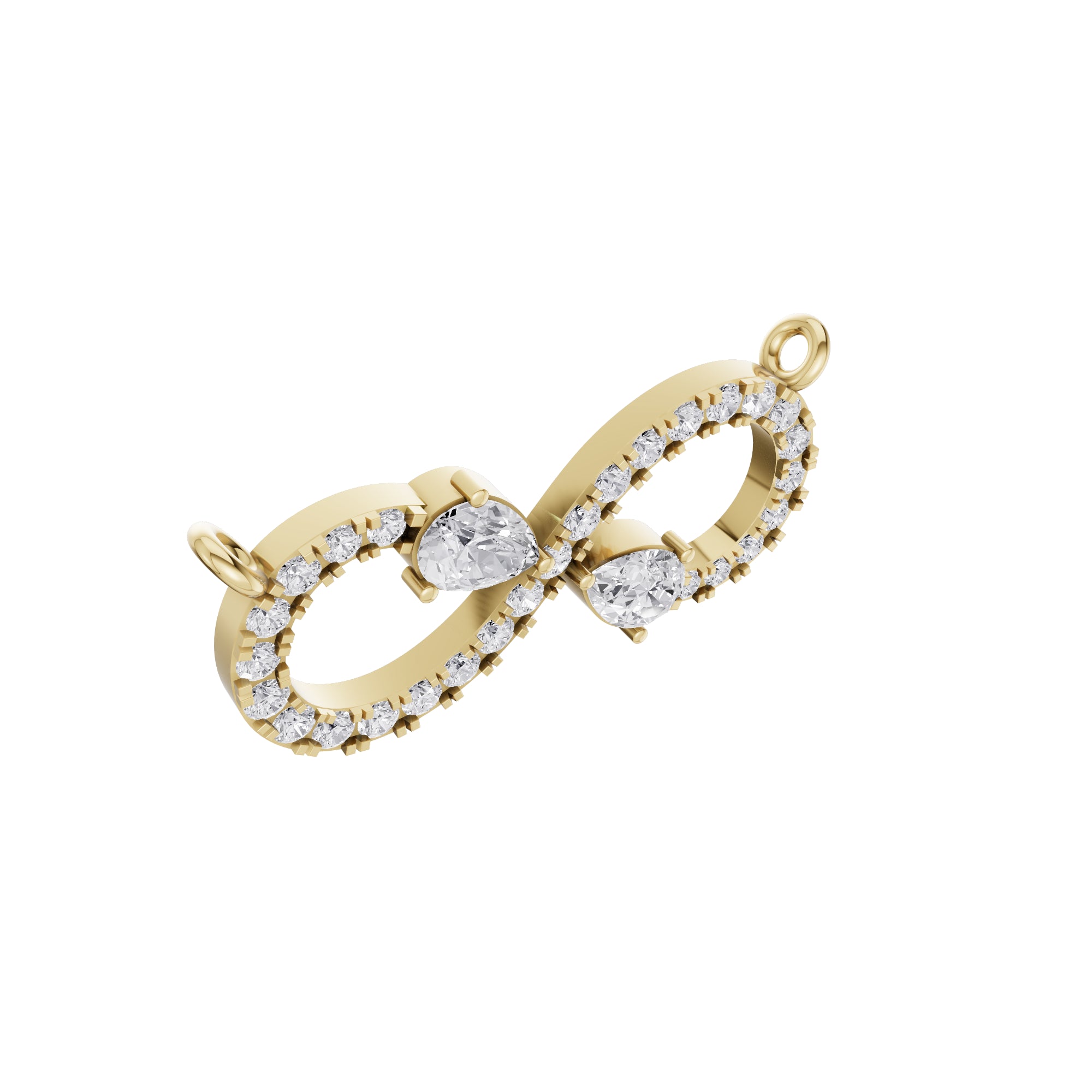 Aarinya Pear Accent Infinity Diamond Pendant, The Eternal Pear Pave Infinity Diamond Pendant Centerpiece