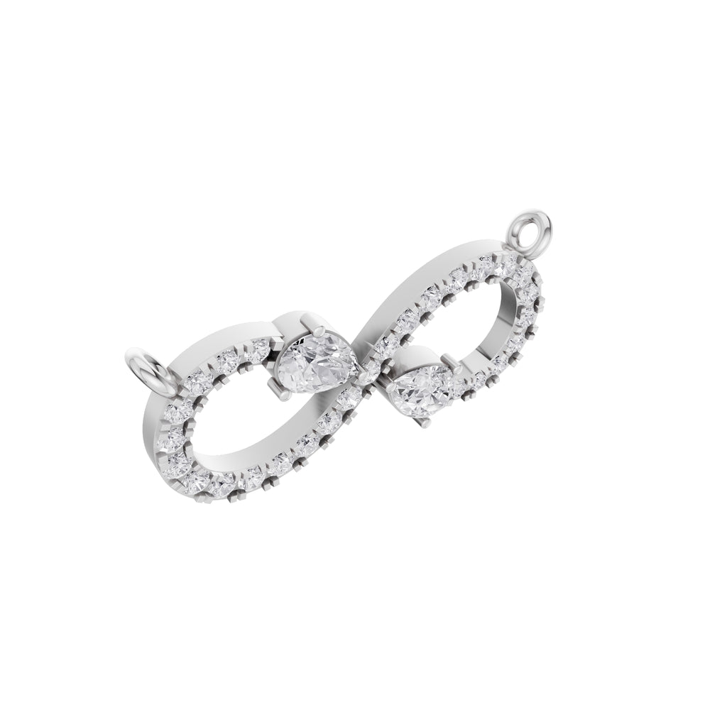 Aarinya Pear Accent Infinity Diamond Pendant, The Eternal Pear Pave Infinity Diamond Pendant Centerpiece