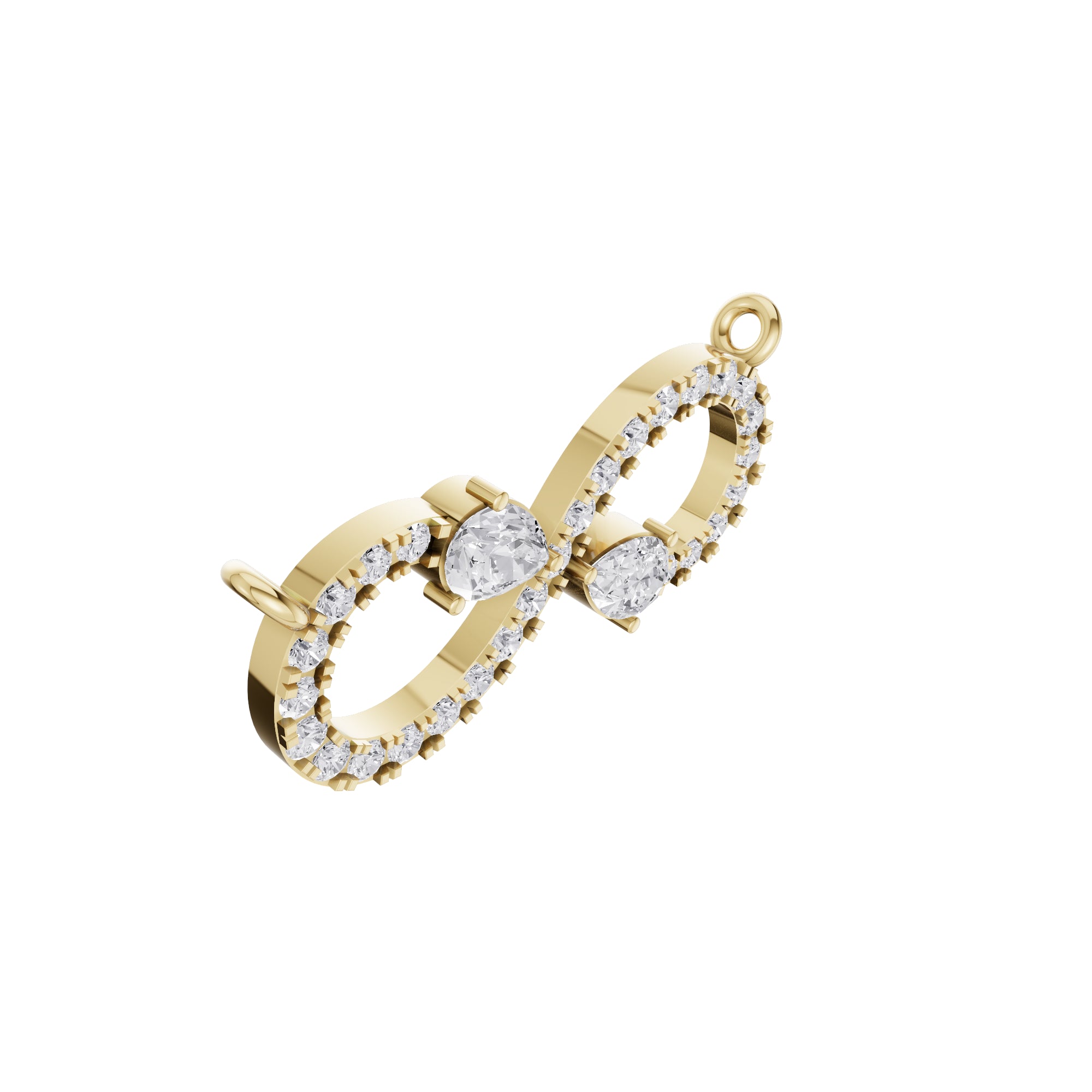 Aarinya Eternal Pear Pave Infinity Diamond Pendant Centerpiece