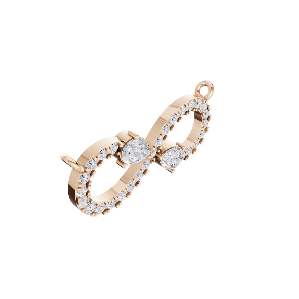 Aarinya Pear Accent Infinity Diamond Pendant, The Eternal Pear Pave Infinity Diamond Pendant Centerpiece