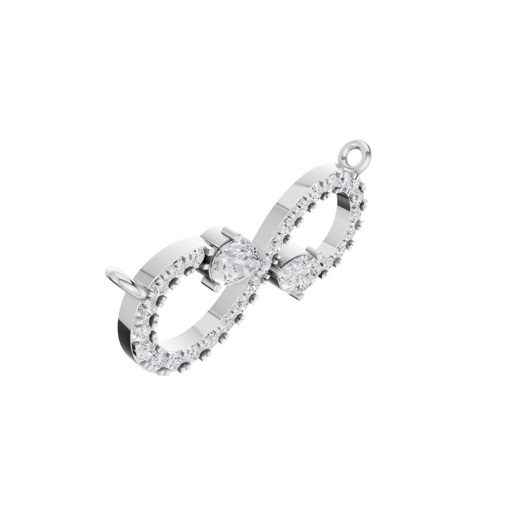 Aarinya Pear Accent Infinity Diamond Pendant, The Eternal Pear Pave Infinity Diamond Pendant Centerpiece