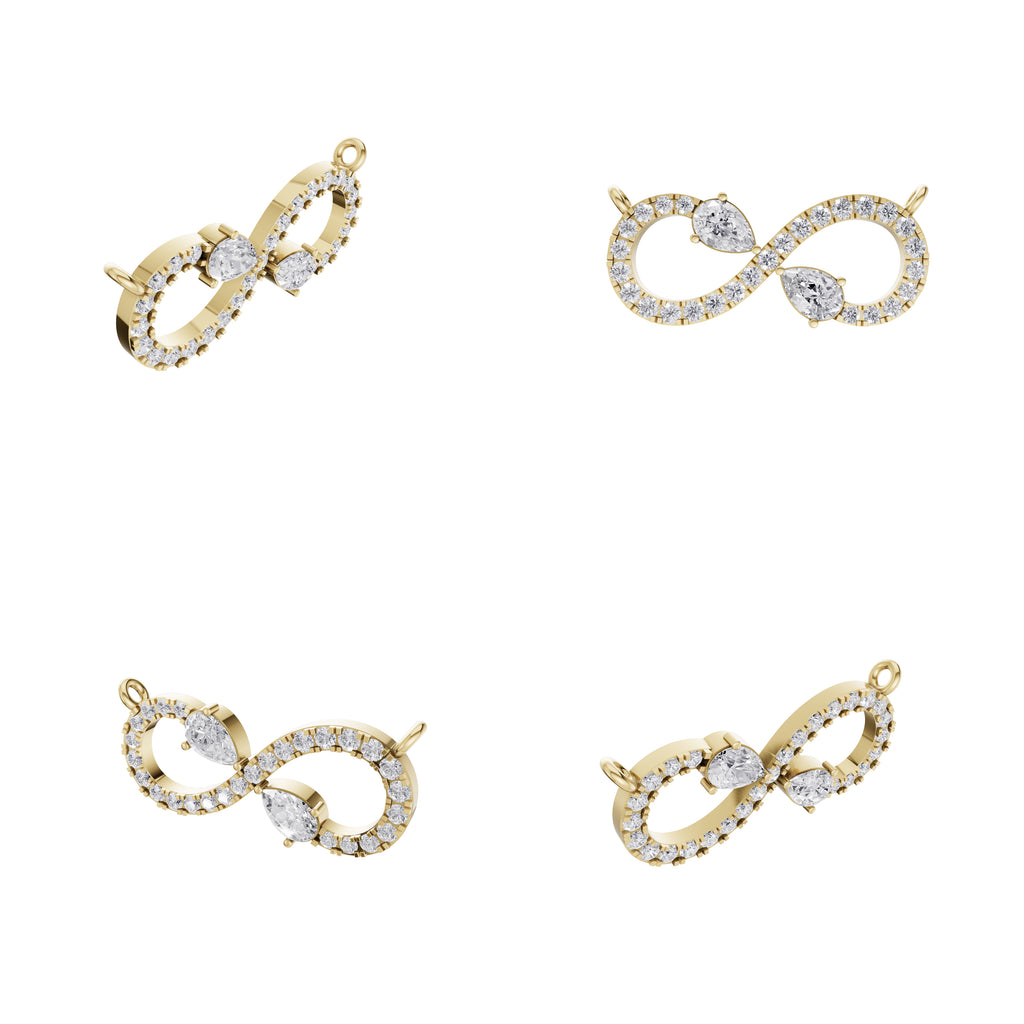 Aarinya Pear Accent Infinity Diamond Pendant, The Eternal Pear Pave Infinity Diamond Pendant Centerpiece