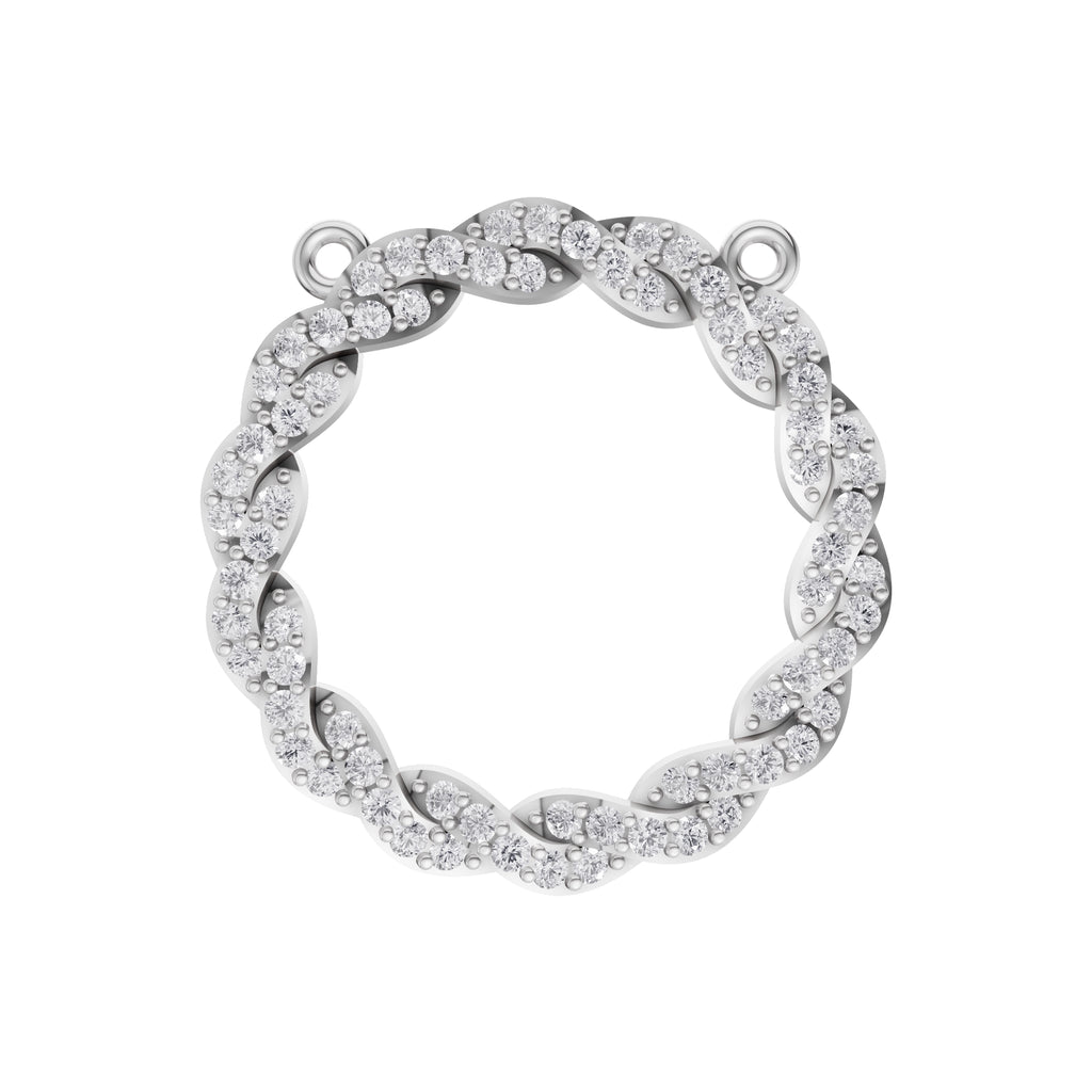 Aarinya Braided Circle Pave Diamond Pendant Element, The Twisted Halo Diamond Pendant