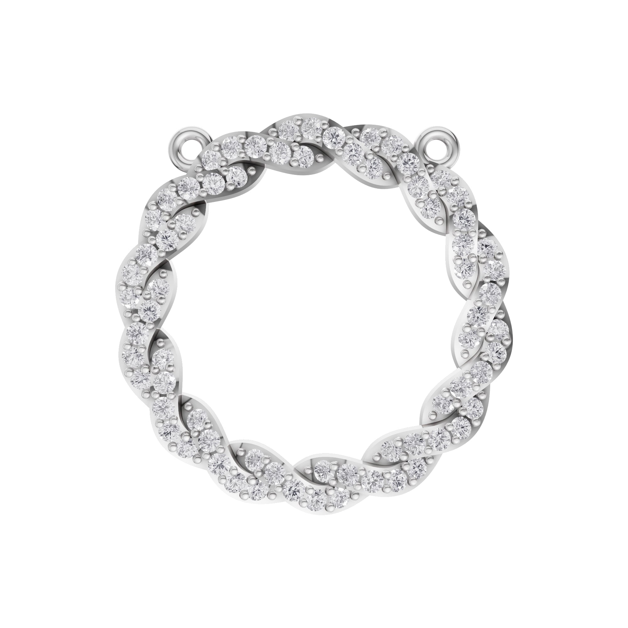 Aarinya Braided Circle Pave Diamond Pendant Element, The Twisted Halo Diamond Pendant
