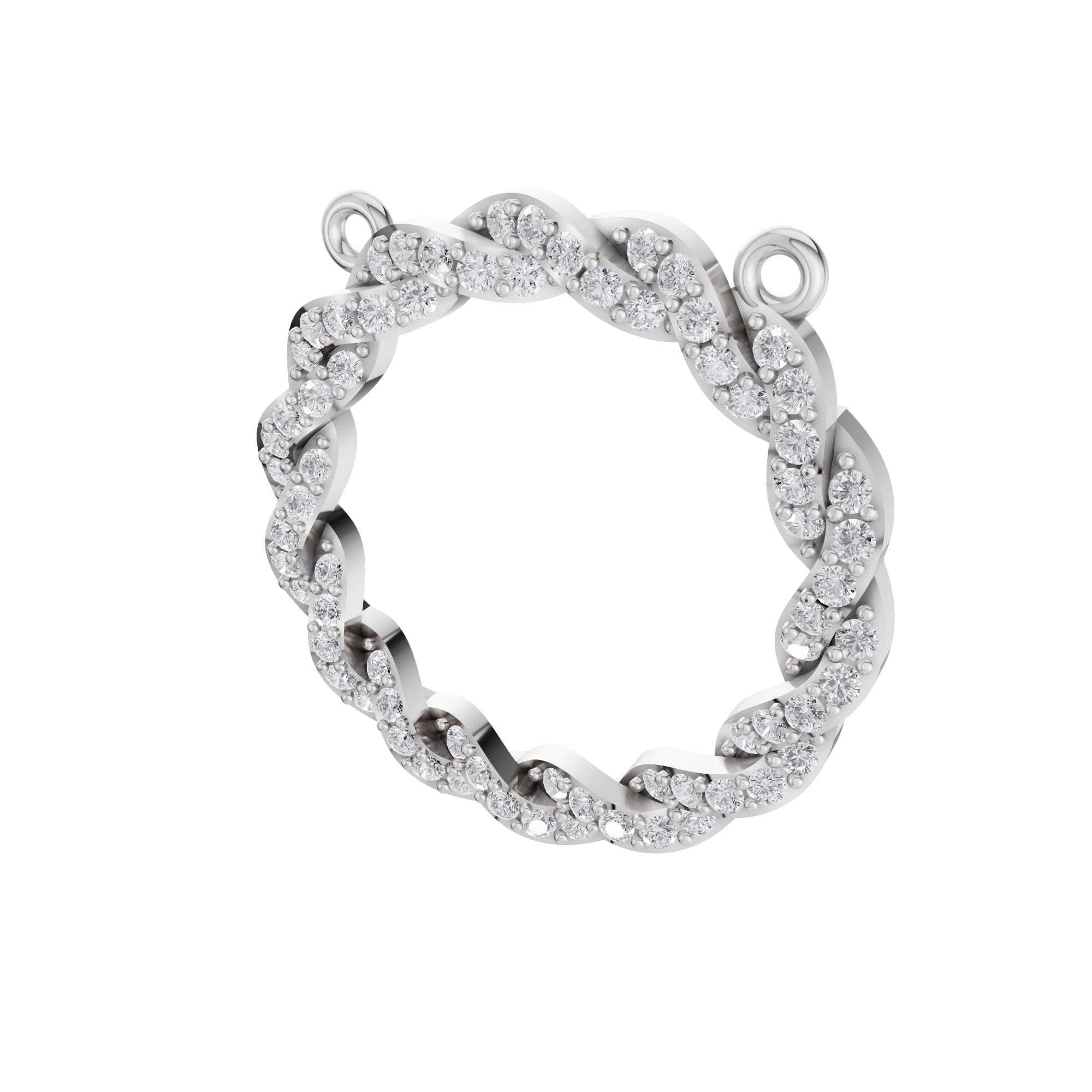 Aarinya Braided Circle Pave Diamond Pendant Element, The Twisted Halo Diamond Pendant