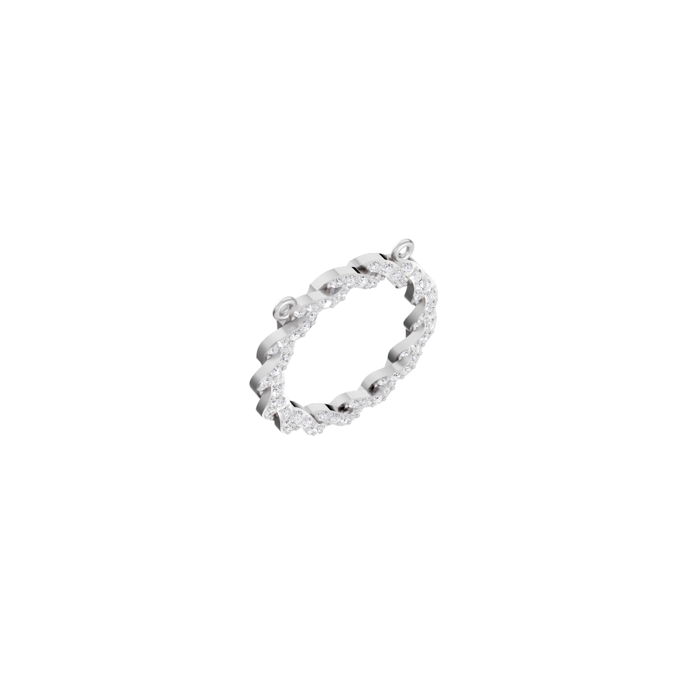 Aarinya Braided Circle Pave Diamond Pendant Element, The Twisted Halo Diamond Pendant