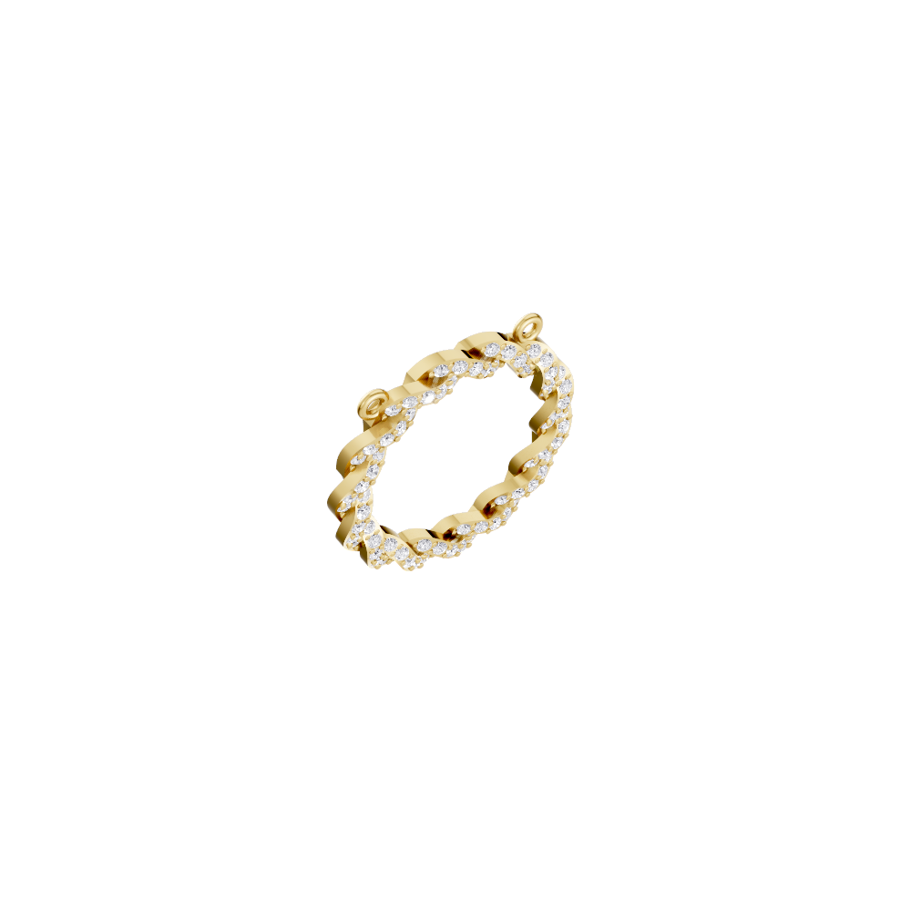 Aarinya Braided Circle Pave Diamond Pendant Element, The Twisted Halo Diamond Pendant