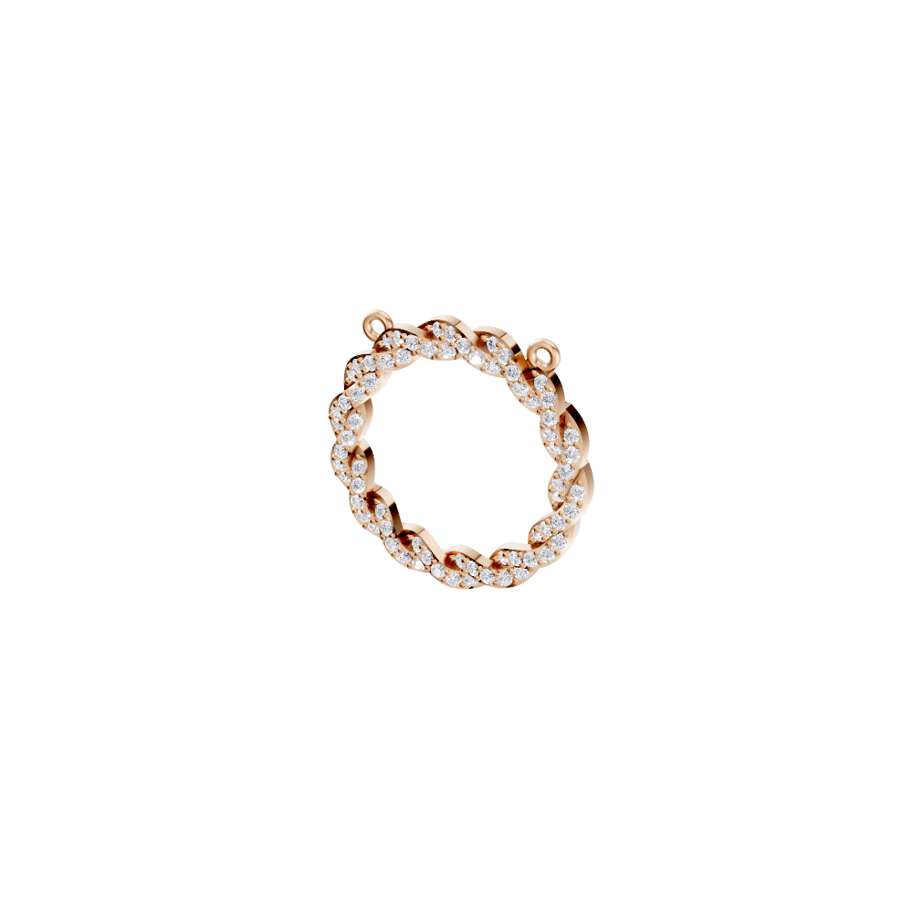 Aarinya Braided Circle Pave Diamond Pendant Element, The Twisted Halo Diamond Pendant