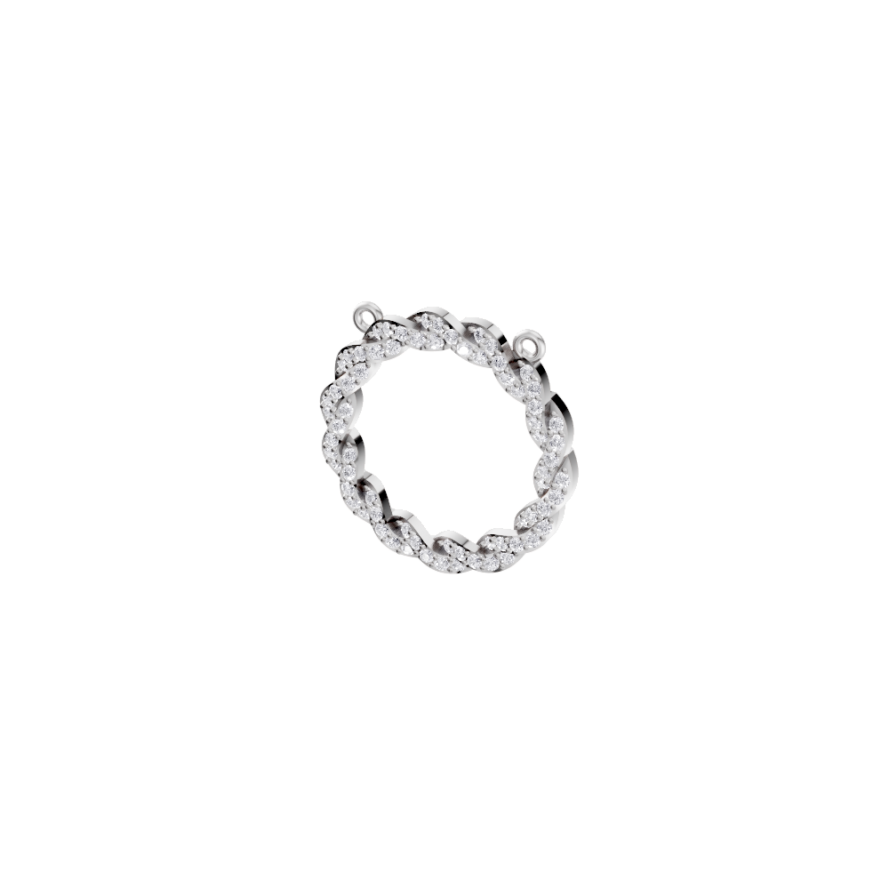 Aarinya Braided Circle Pave Diamond Pendant Element, The Twisted Halo Diamond Pendant