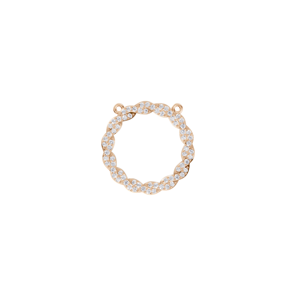 Aarinya Braided Circle Pave Diamond Pendant Element, The Twisted Halo Diamond Pendant