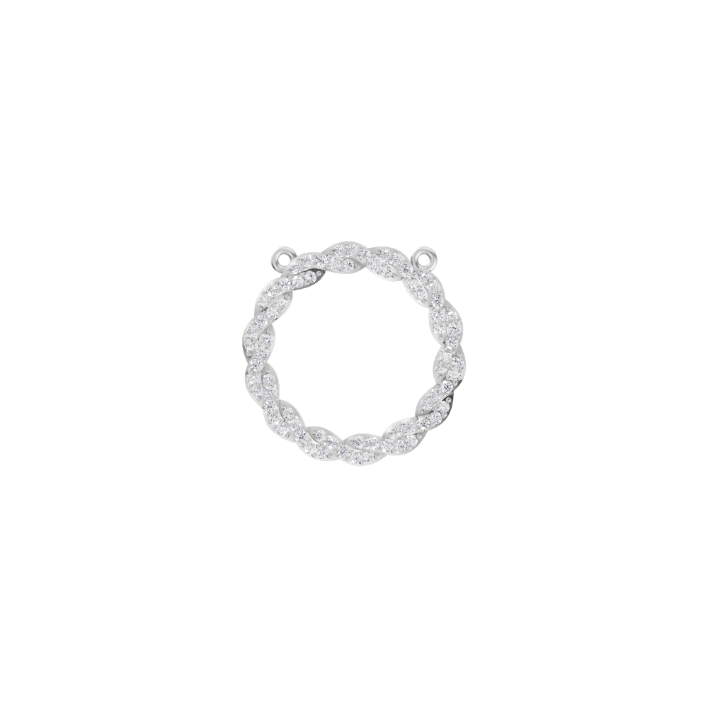 Aarinya Braided Circle Pave Diamond Pendant Element, The Twisted Halo Diamond Pendant