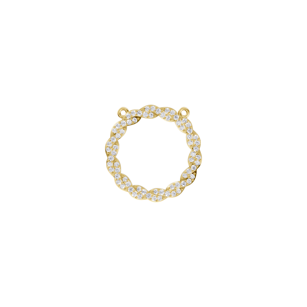 Aarinya Braided Circle Pave Diamond Pendant Element, The Twisted Halo Diamond Pendant