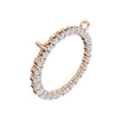 Aarinya Tapered Round Open-Halo Diamond Pendant Connector, The Crest Floating Circle Pendant