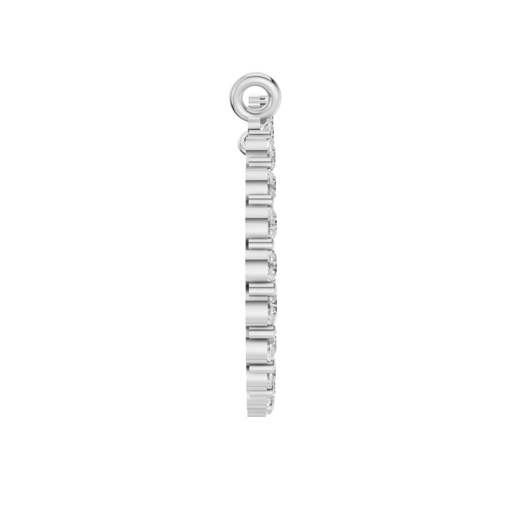 Aarinya Tapered Round Open-Halo Diamond Pendant Connector, The Crest Floating Circle Pendant