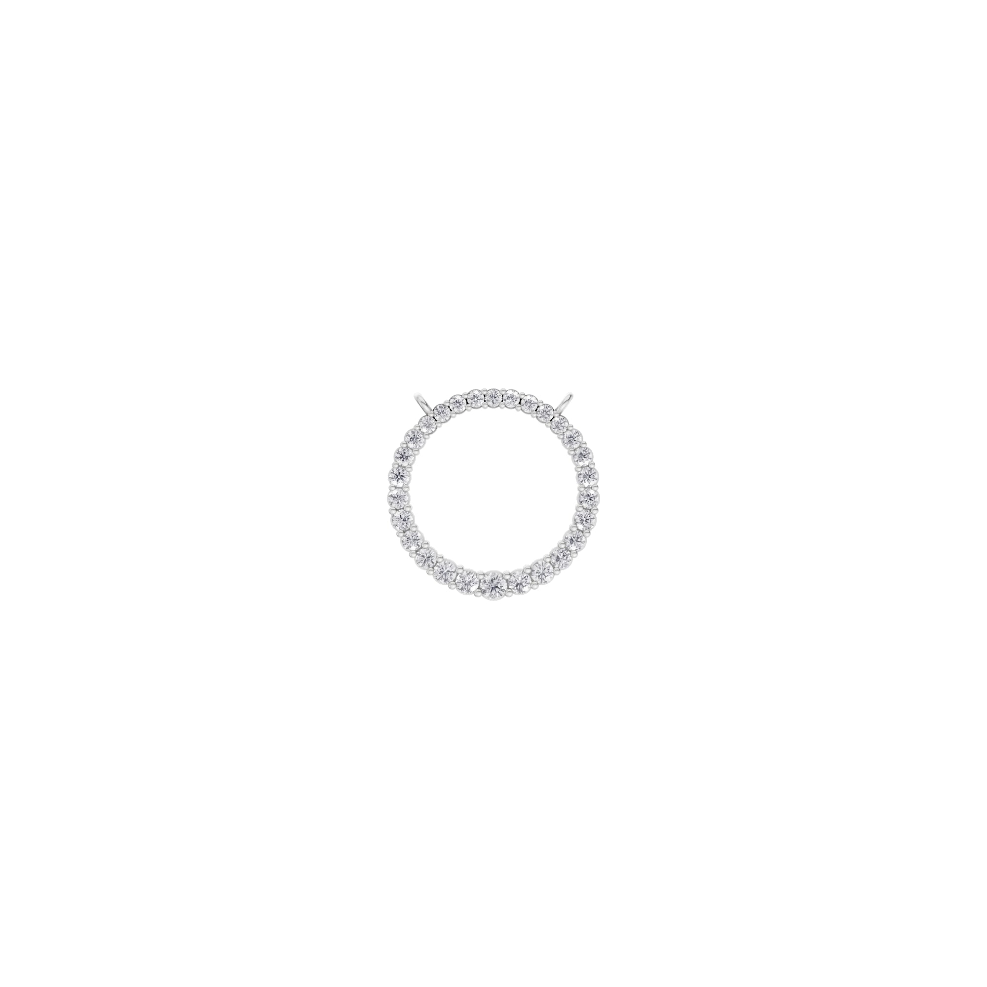 Aarinya Tapered Round Open-Halo Diamond Pendant Connector, The Crest Floating Circle Pendant