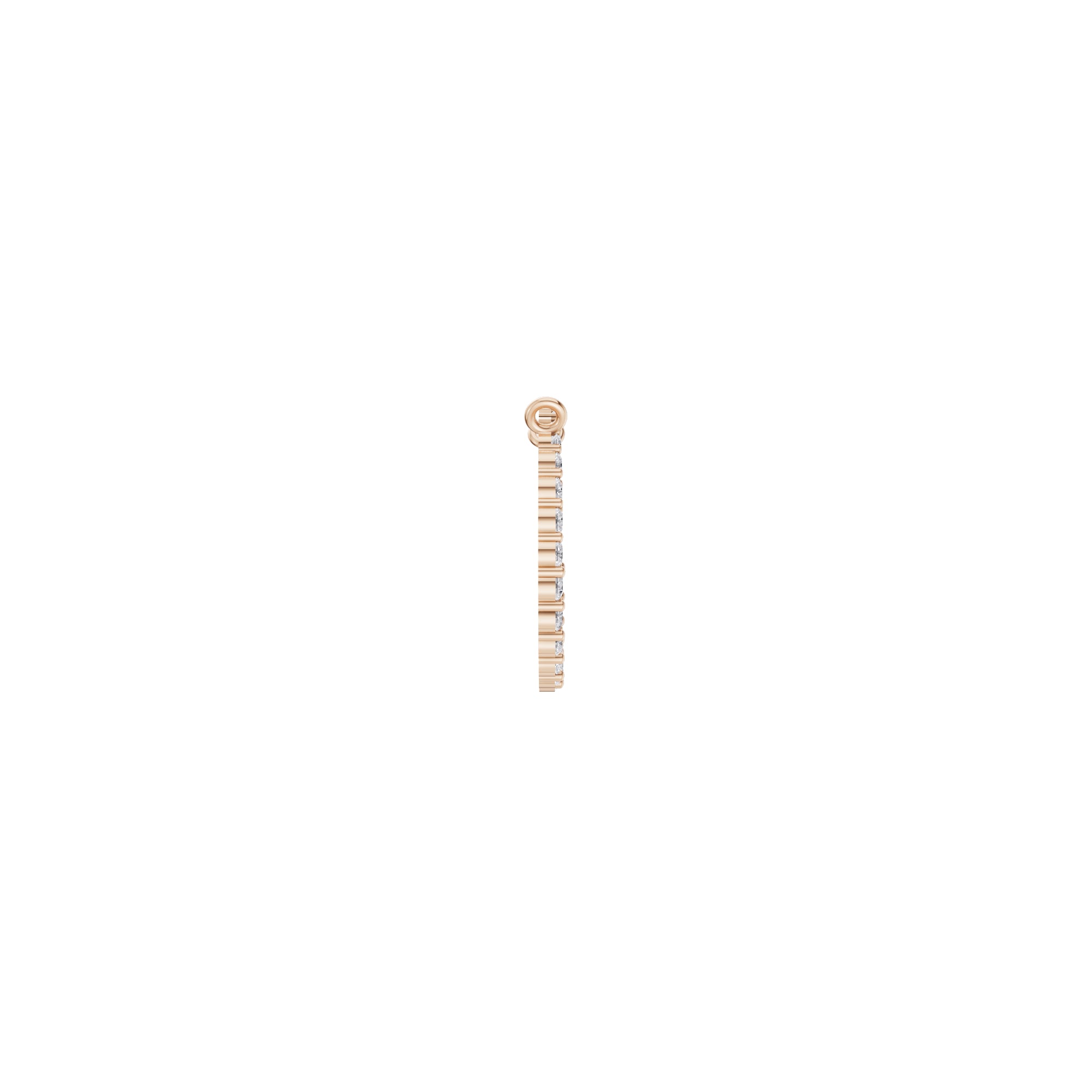 Aarinya Tapered Round Open-Halo Diamond Pendant Connector, The Crest Floating Circle Pendant