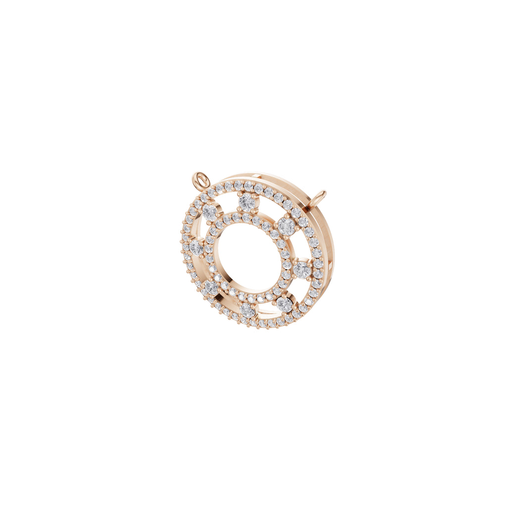 Aarinya Double-Halo Spoke Diamond Connector Pendant