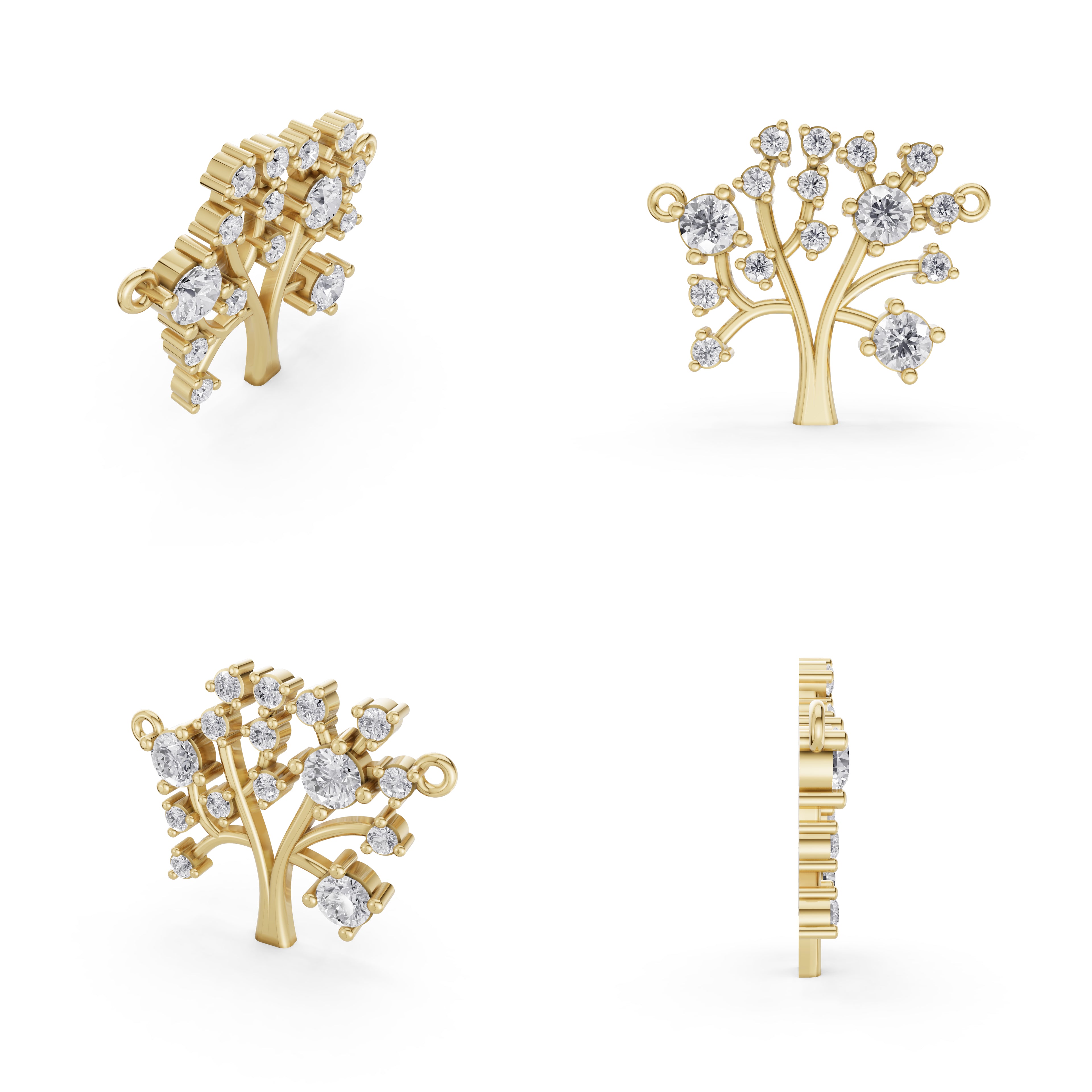 Aarinya Branching Diamond Tree Pendant, The Tree of Life Diamond Pendant