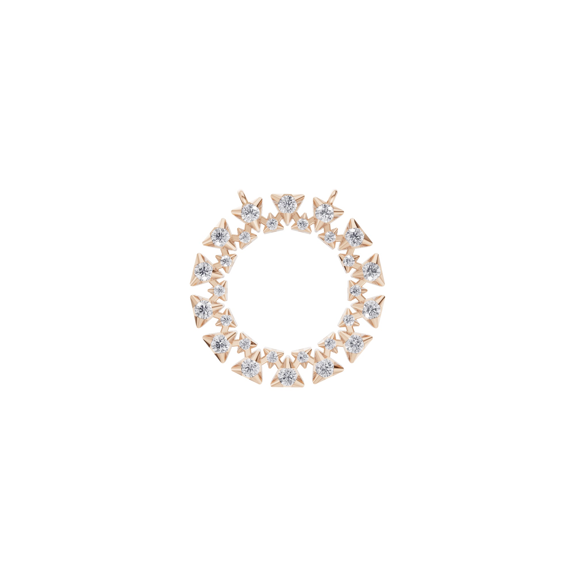 Aarinya Pyramidal Starburst Diamond Pendant, The Solar Spike Diamond Open Halo Attachment Pendant