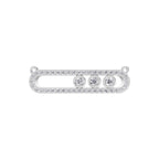 Aarinya Bezel Trio Floating Diamond Bar Pendant, The Kinetic Triad Horizontal Bar Pendant