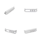 Aarinya Bezel Trio Floating Diamond Bar Pendant, The Kinetic Triad Horizontal Bar Pendant