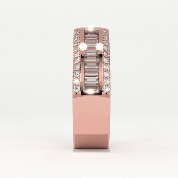 Aarinya Men's Emerald-Cut Diamond Signet Band, The Grand Architectural Step-Cut Men's Ring, The Matrix Bezel Channel Men's Statement Ring
