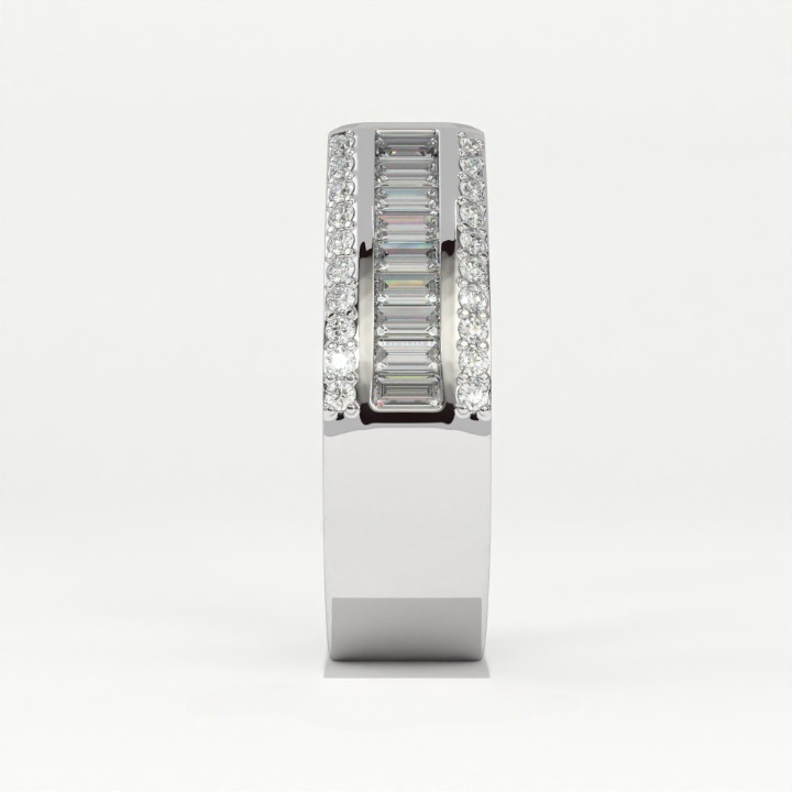 Aarinya Men's Emerald-Cut Diamond Signet Band, The Grand Architectural Step-Cut Men's Ring, The Matrix Bezel Channel Men's Statement Ring