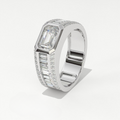Aarinya Men's Emerald-Cut Diamond Signet Band, The Grand Architectural Step-Cut Men's Ring, The Matrix Bezel Channel Men's Statement Ring