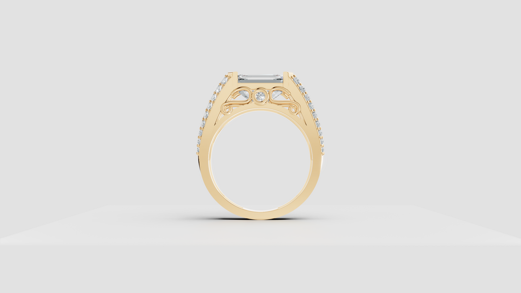 The Sovereign Emerald-Cut Statement Ring, Monarch Multi-Row Lab-Grown Diamond Band