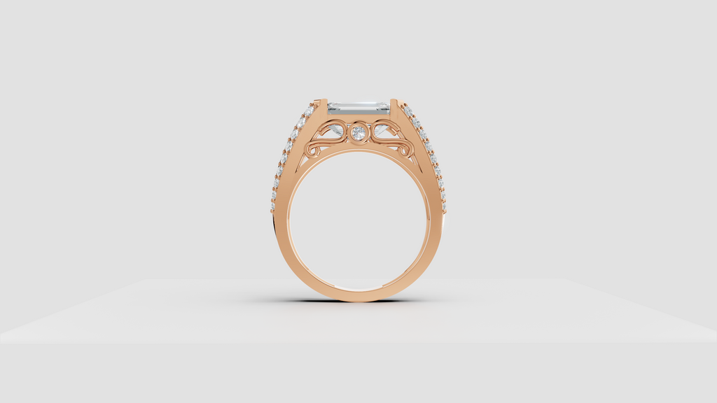 The Sovereign Emerald-Cut Statement Ring, Monarch Multi-Row Lab-Grown Diamond Band