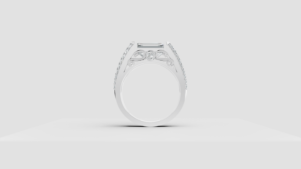 The Sovereign Emerald-Cut Statement Ring, Monarch Multi-Row Lab-Grown Diamond Band
