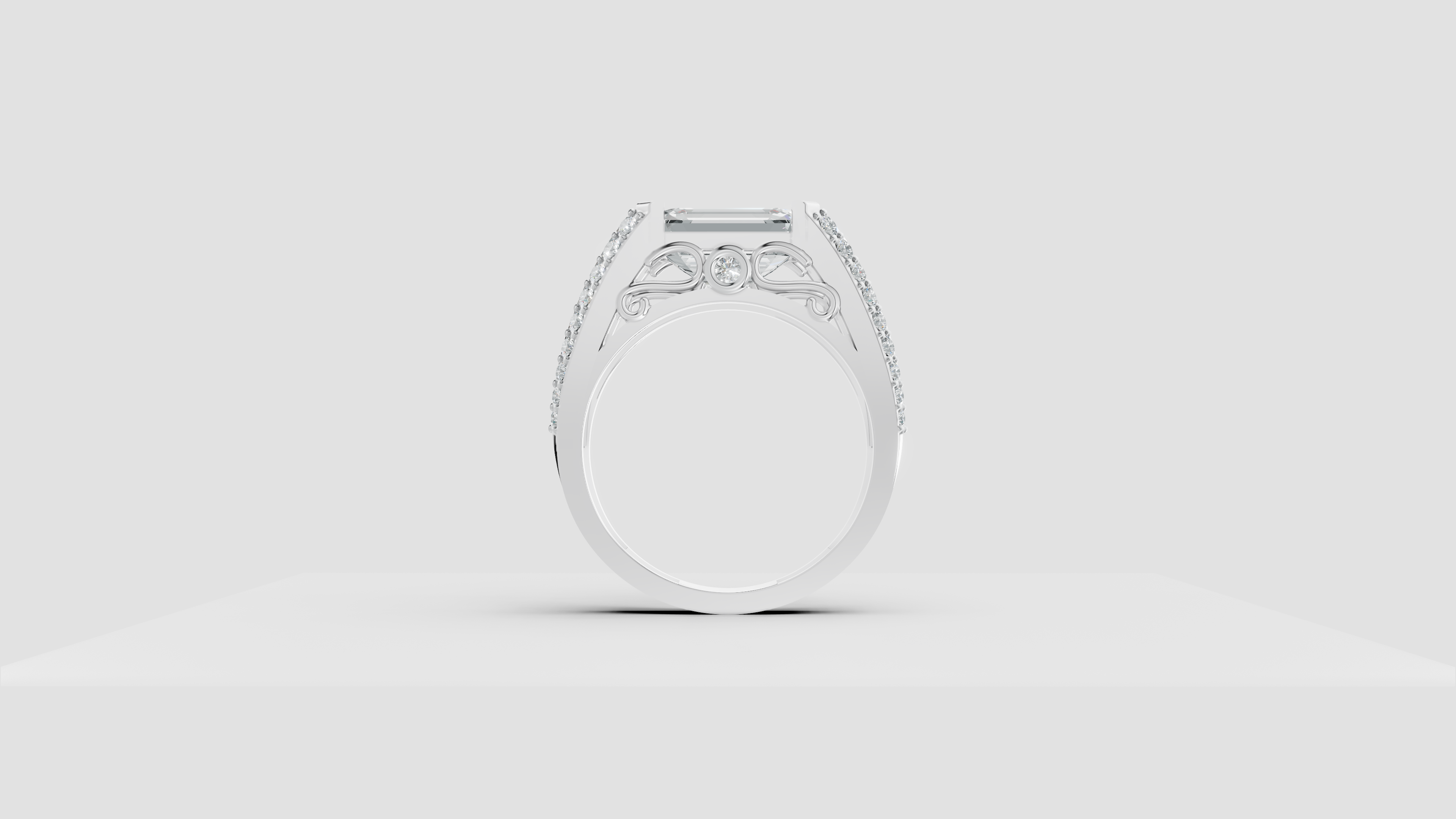 The Sovereign Emerald-Cut Statement Ring, Monarch Multi-Row Lab-Grown Diamond Band