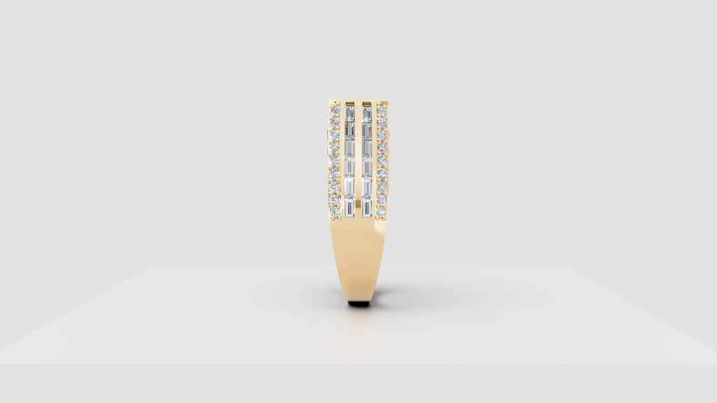 The Sovereign Emerald-Cut Statement Ring, Monarch Multi-Row Lab-Grown Diamond Band
